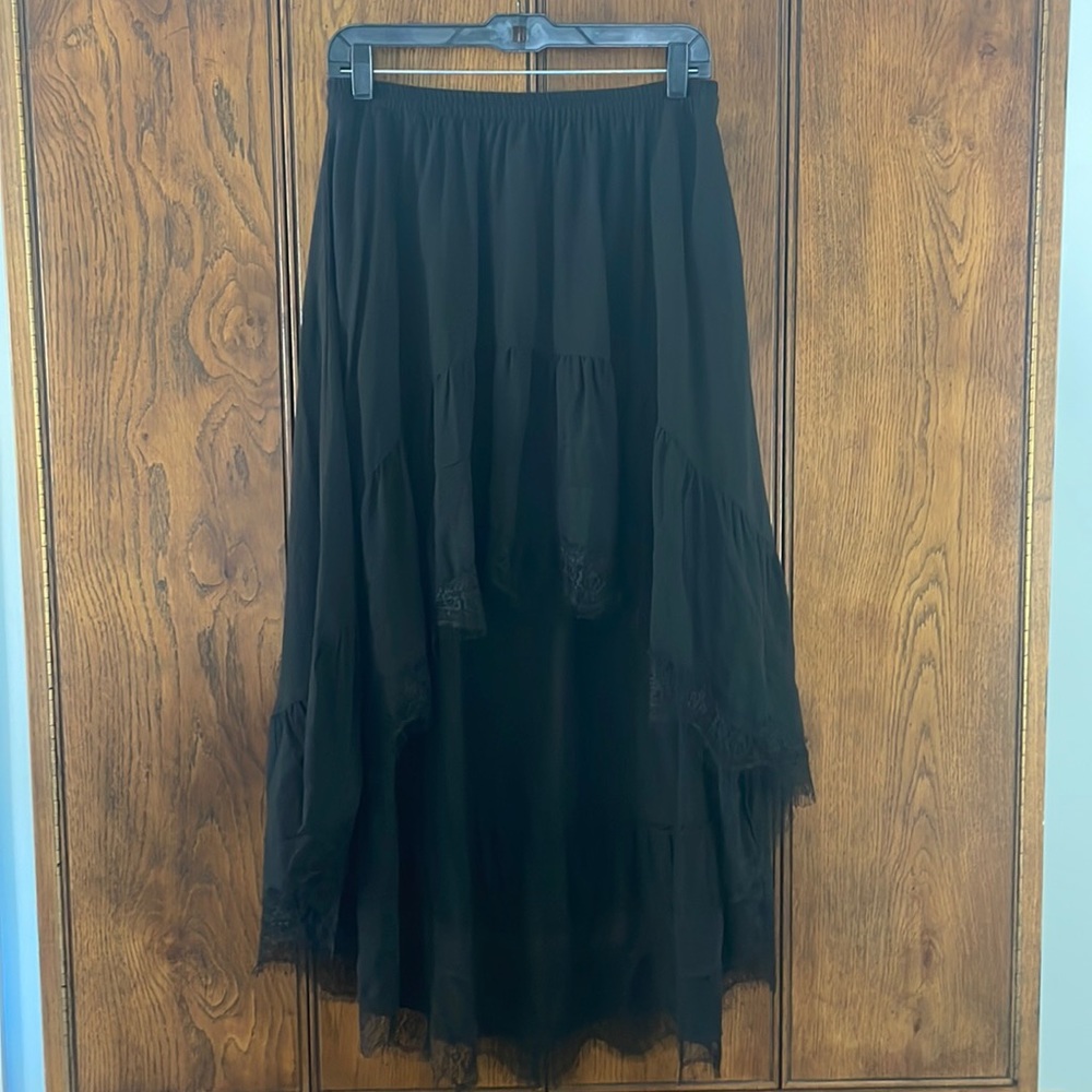 Express Black High-Low Tiered Skirt NWT